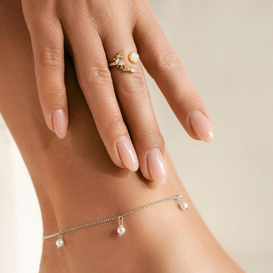 ENGELSRUFER FRESHWATER PEARL SILVER ANKLET