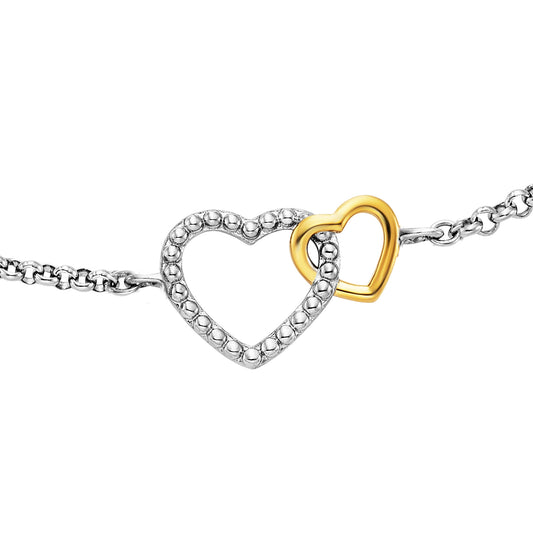 ENGELSRUFER STEEL TWO HEARTS ANKLET