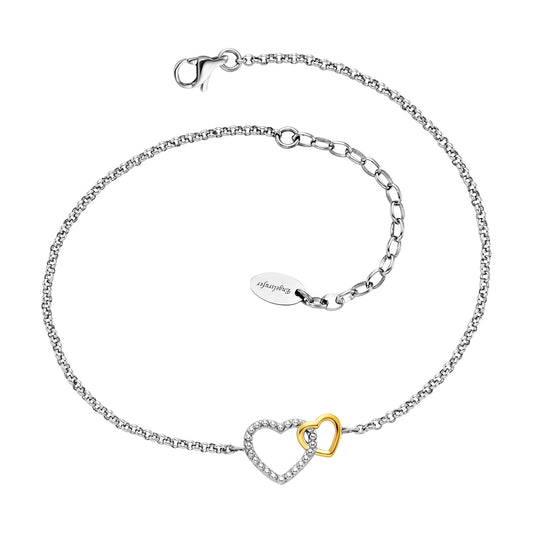 ENGELSRUFER STEEL TWO HEARTS ANKLET