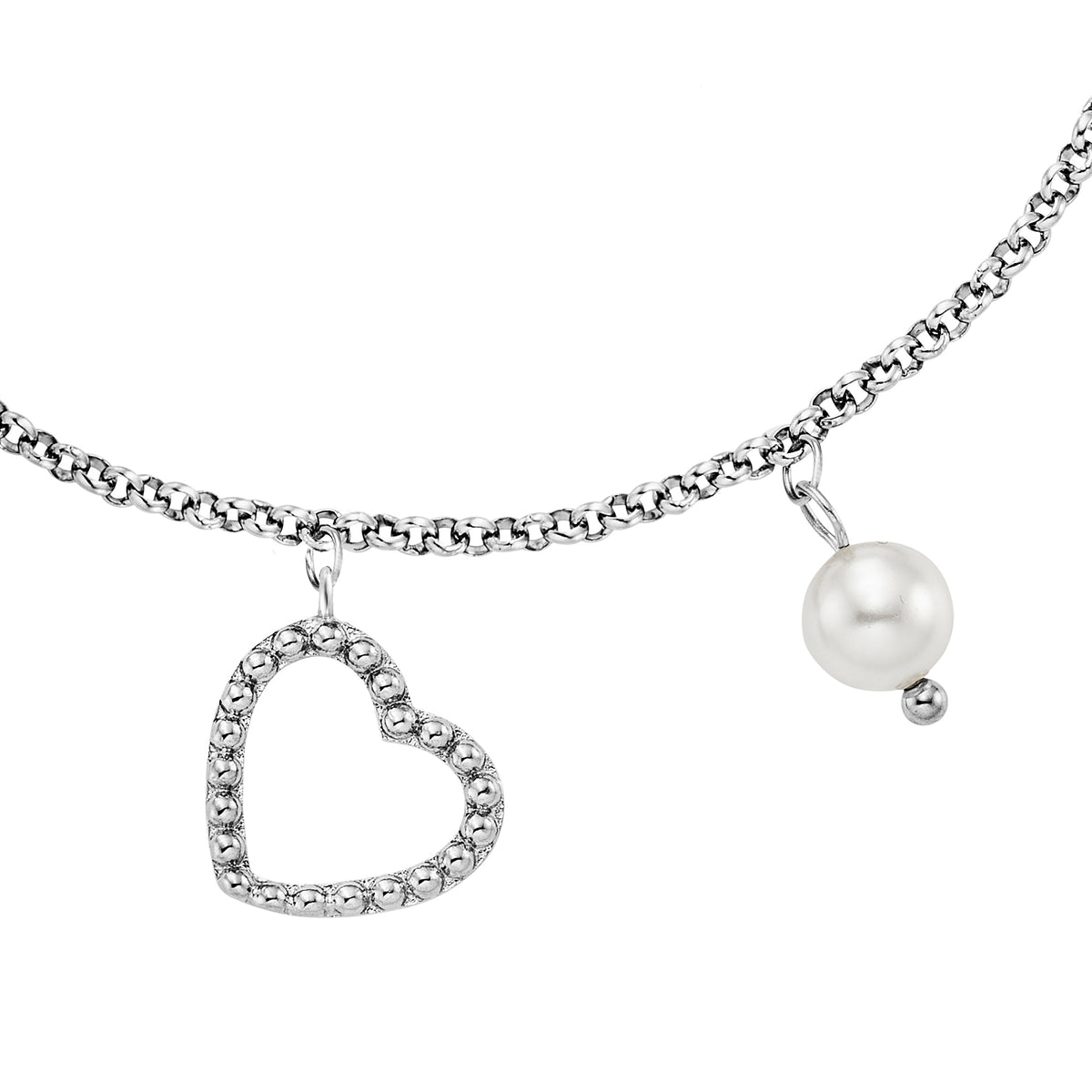 ENGELSRUFER STEEL HEART PEARL ANKLET