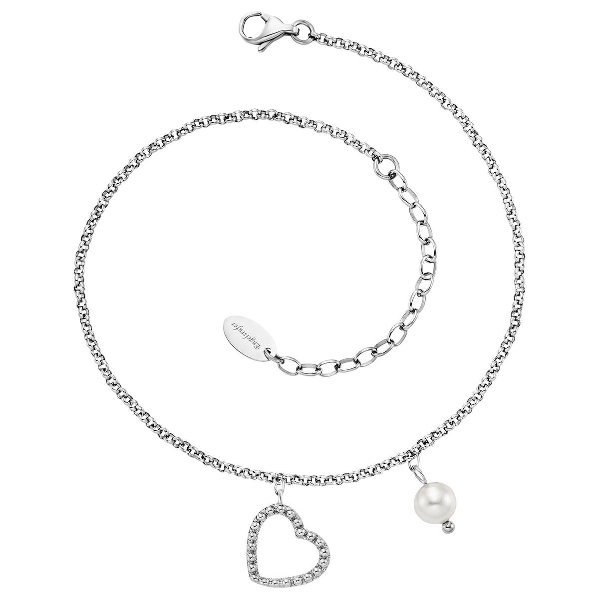ENGELSRUFER STEEL HEART PEARL ANKLET