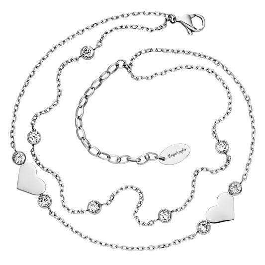 ENGELSRUFER HEART MOONLIGHT CZ STEEL ANKLET
