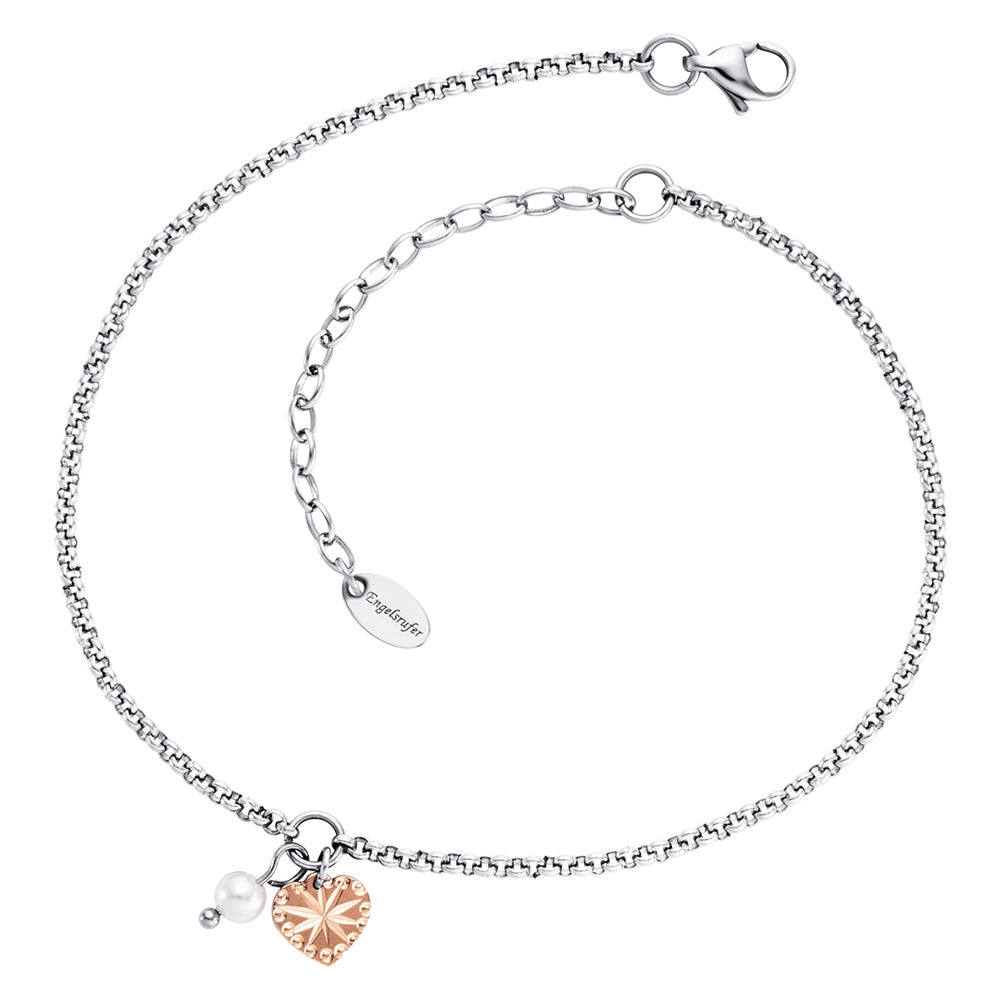 ENGELSRUFER STEEL HEART & PEARL ANKLET