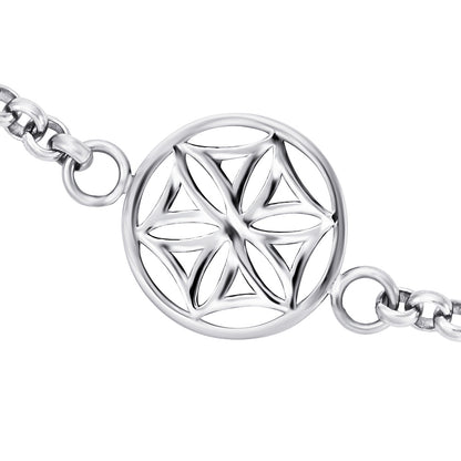 ENGELSRUFER STEEL FLOWER OF LIFE ANKLET