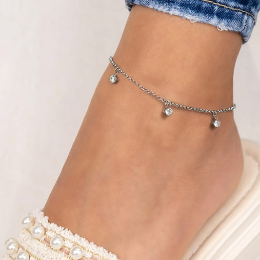 ENGELSRUFER STEEL SHINY CZ ANKLET