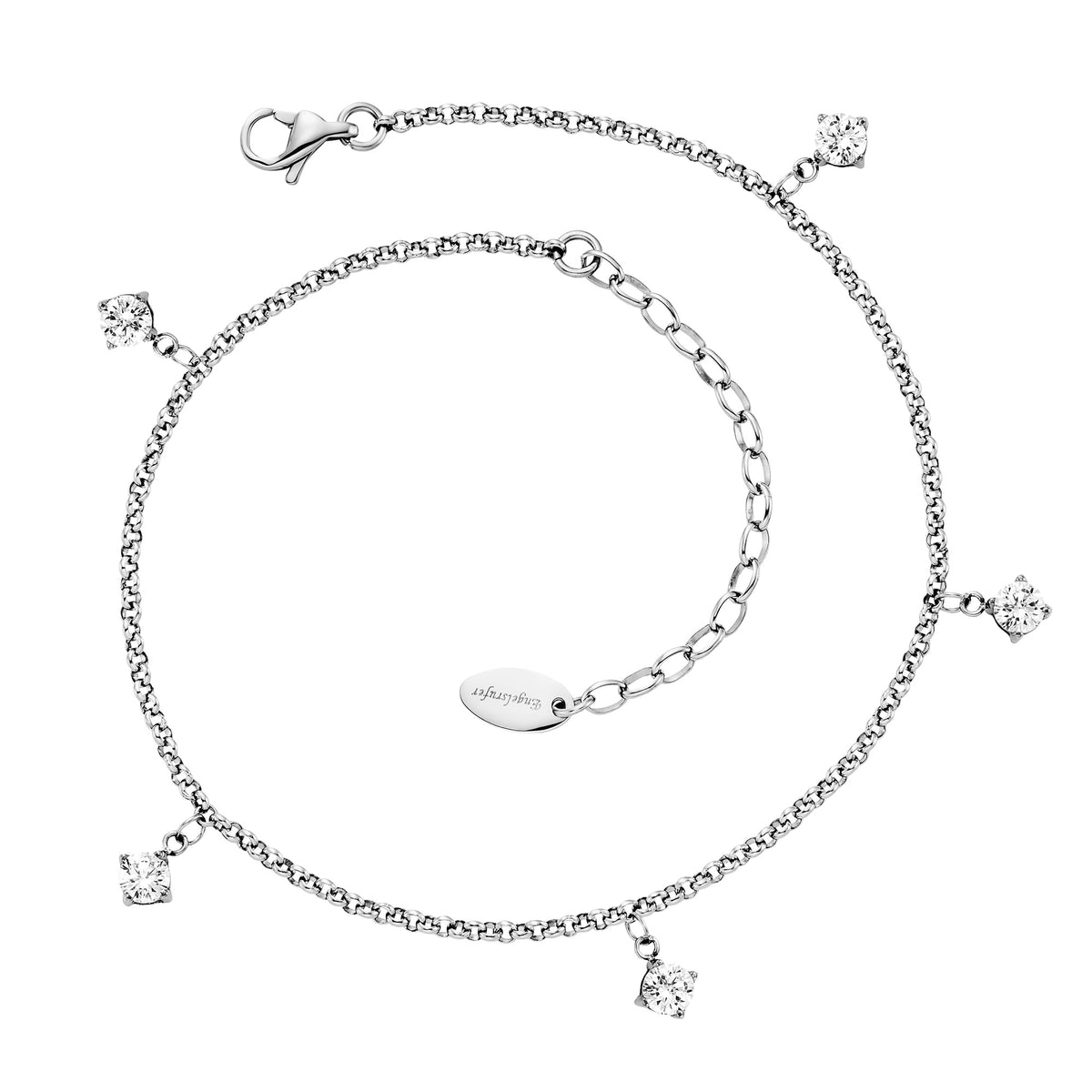 ENGELSRUFER STEEL SHINY CZ ANKLET