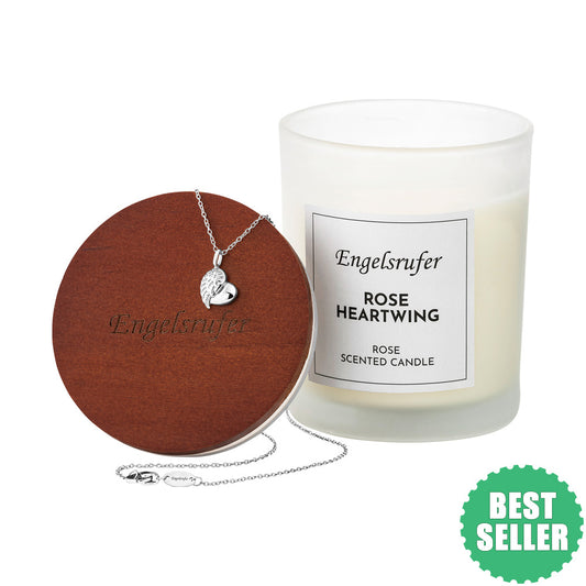 ENGELSRUFER ROSE HEARTWING SCENTED CANDLE NECKLACE GIFT SET
