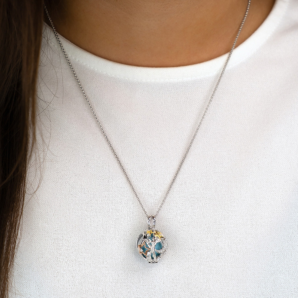 ENGELSRUFER SILVER HEAVEN FLYING ANGEL SOUNDBALL NECKLACE