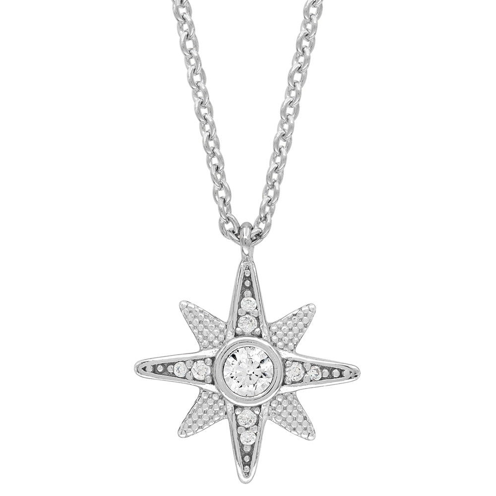 ENGELSRUFER SILVER TRI-COLOUR NEW STAR NECKLACE
