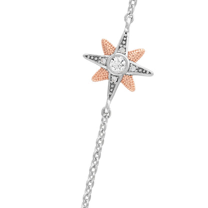 ENGELSRUFER SILVER TRI-COLOUR NEW STAR NECKLACE