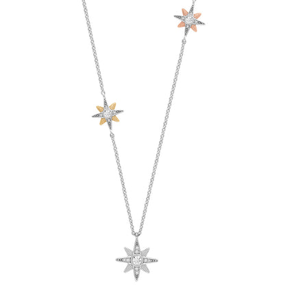 ENGELSRUFER SILVER TRI-COLOUR NEW STAR NECKLACE