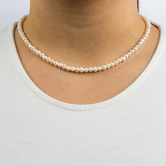 ENGELSRUFER SILVER FRESHWATER PEARL 40CM NECKLACE
