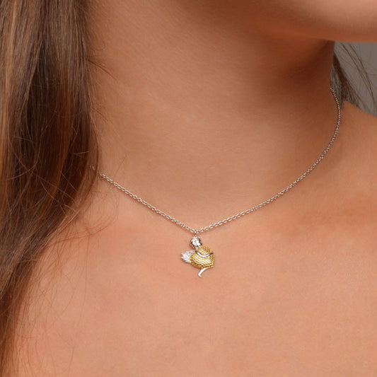 ENGELSRUFER ANGEL HEART SILVER GOLD NECKLACE