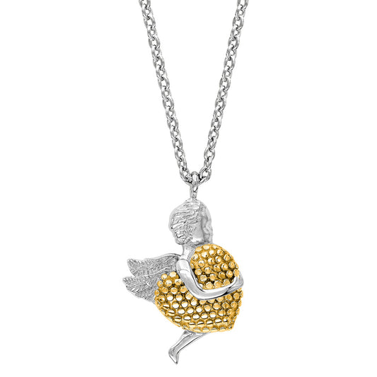 ENGELSRUFER ANGEL HEART SILVER GOLD NECKLACE
