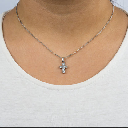 ENGELSRUFER SILVER HOPE CROSS CZ NECKLACE