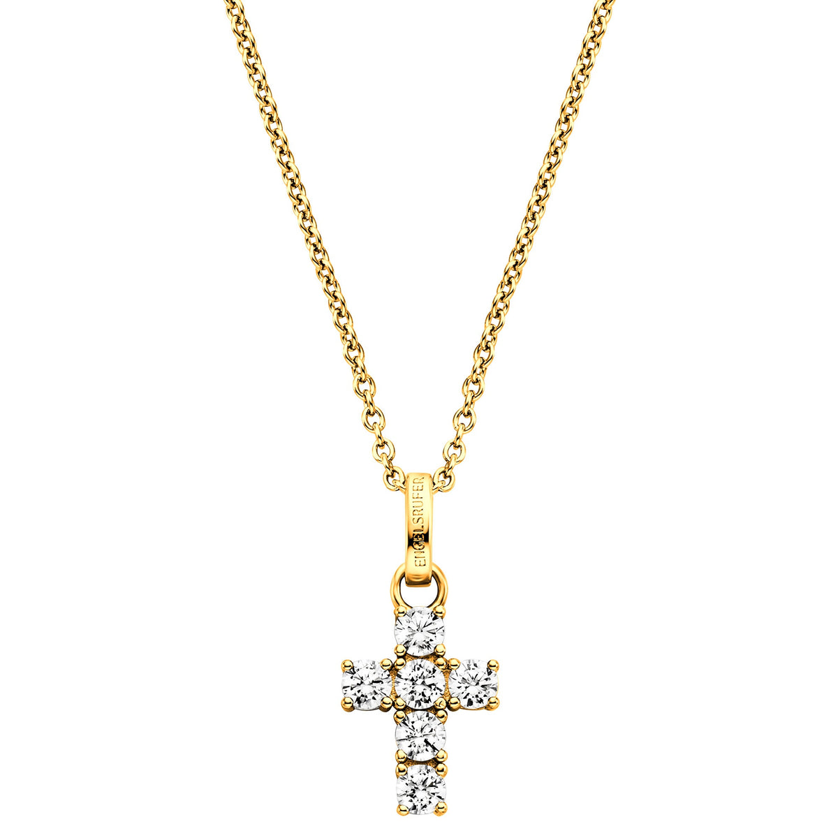 ENGELSRUFER GOLD HOPE CROSS CZ NECKLACE