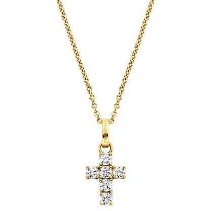 ENGELSRUFER GOLD HOPE CROSS CZ NECKLACE