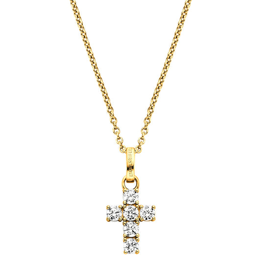 ENGELSRUFER GOLD HOPE CROSS CZ NECKLACE