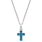ENGELSRUFER SILVER HOPE CROSS BLUE CZ NECKLACE