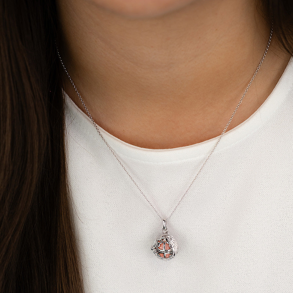 ENGELSRUFER SILVER ROSE GOLD ANGEL WING SOUNDBALL NECKLACE