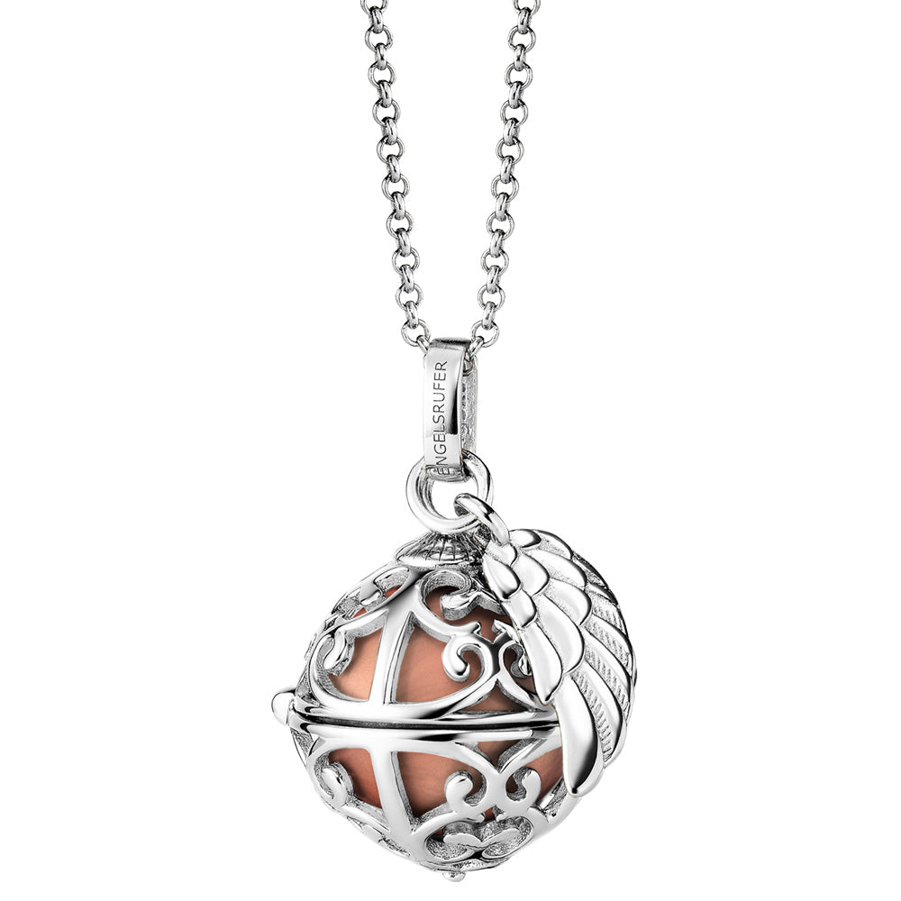 ENGELSRUFER SILVER ROSE GOLD ANGEL WING SOUNDBALL NECKLACE