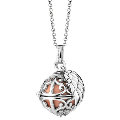 ENGELSRUFER SILVER ROSE GOLD ANGEL WING SOUNDBALL NECKLACE