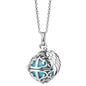 ENGELSRUFER SILVER TURQUOISE PEARL ANGEL WING SOUNDBALL NECKLACE
