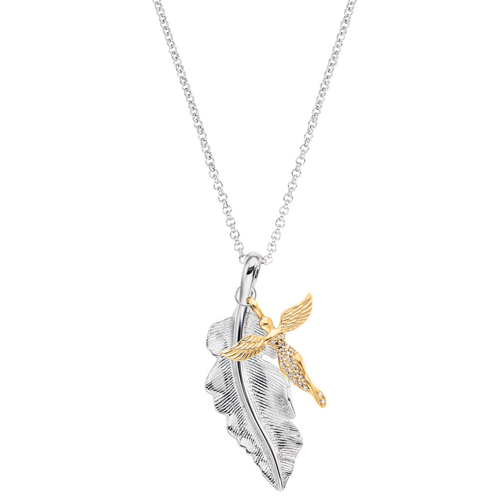 ENGELSRUFER GOLD FEATHER ANGEL NECKLACE