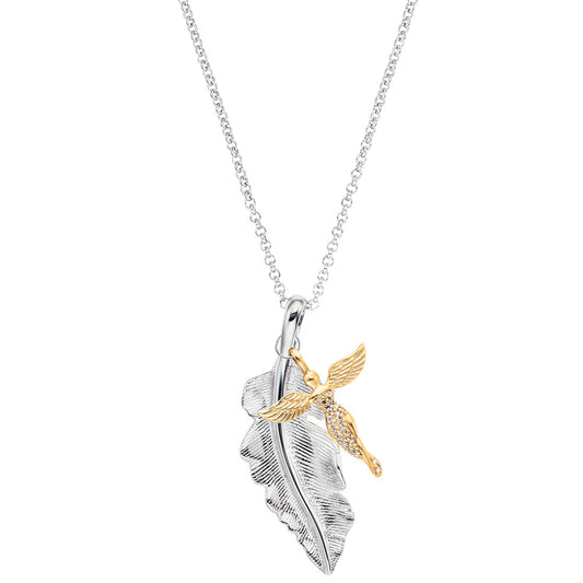 ENGELSRUFER GOLD FEATHER ANGEL NECKLACE