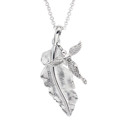 ENGELSRUFER SILVER FEATHER ANGEL NECKLACE
