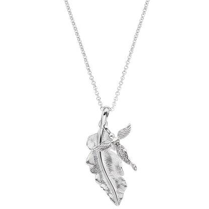 ENGELSRUFER SILVER FEATHER ANGEL NECKLACE