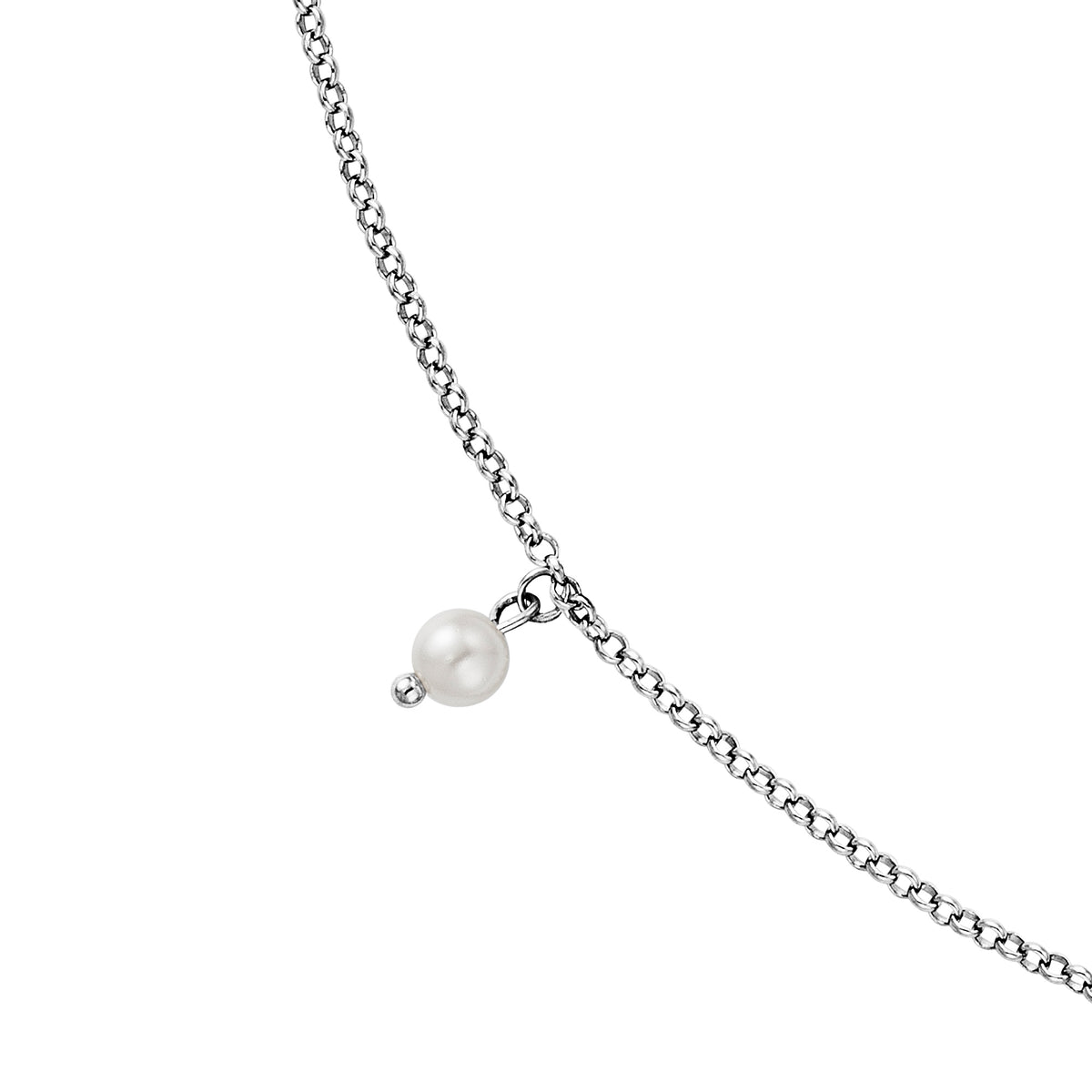 ENGELSRUFER SILVER FAITH LOVE HOPE PEARL SHINY CZ NECKLACE