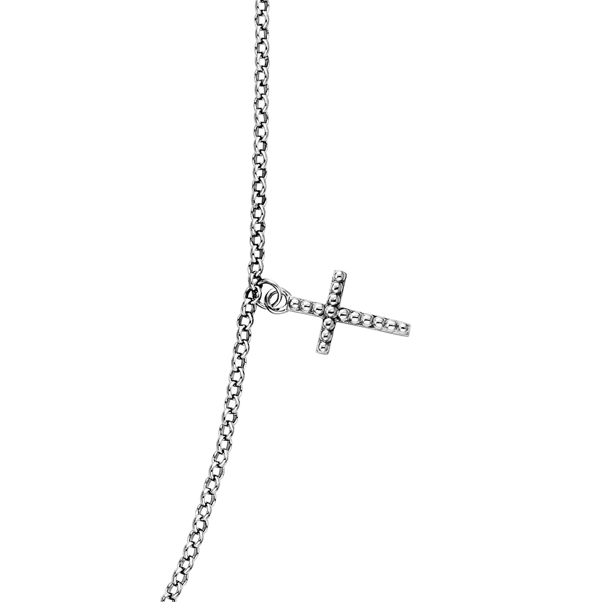 ENGELSRUFER SILVER FAITH LOVE HOPE PEARL SHINY CZ NECKLACE