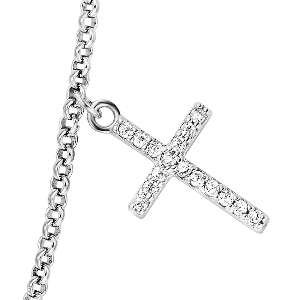 ENGELSRUFER FAITH LOVE HOPE WING HEART CROSS CZ NECKLACE