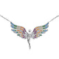ENGELSRUFER SILVER FLYING ANGEL RAINBOW NECKLACE