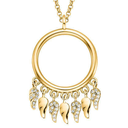 ENGELSRUFER FLYING WINGS CZ GOLD NECKLACE