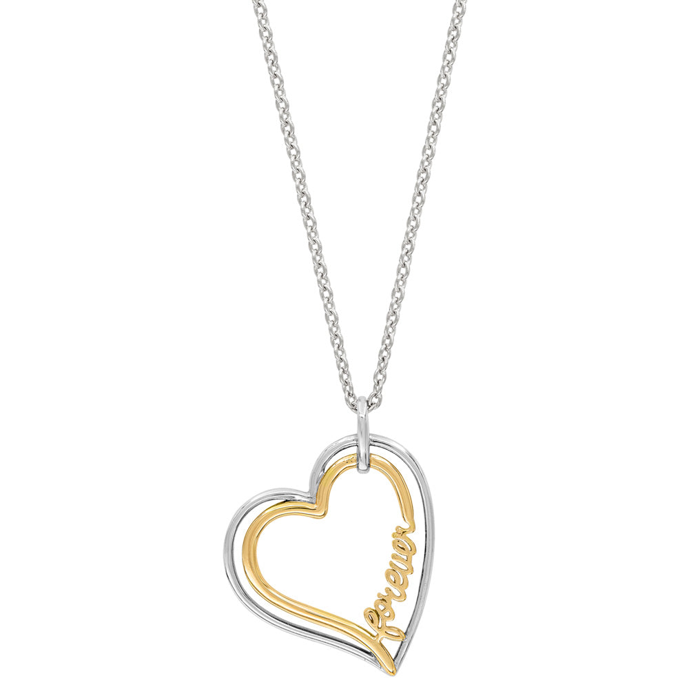 ENGELSRUFER SILVER GOLD FOREVER HEART NECKLACE