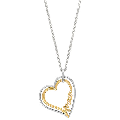ENGELSRUFER SILVER GOLD FOREVER HEART NECKLACE