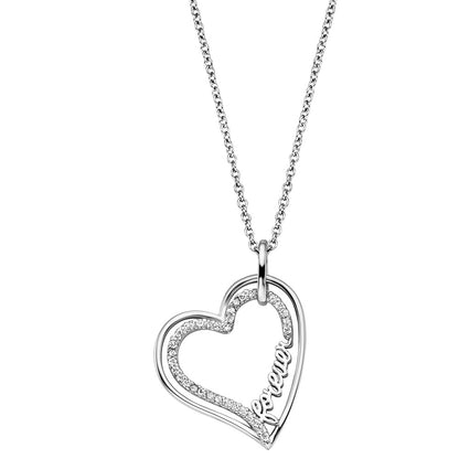 ENGELSRUFER FOREVER HEART SILVER CZ NECKLACE