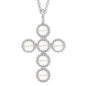 ENGELSRUFER SILVER GLORY PEARL CROSS NECKLACE