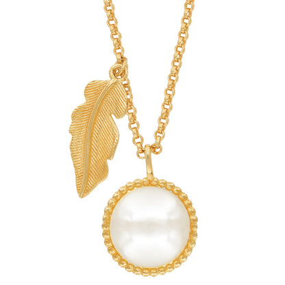 ENGELSRUFER GOLD GLORY FEATHER PEARL NECKLACE