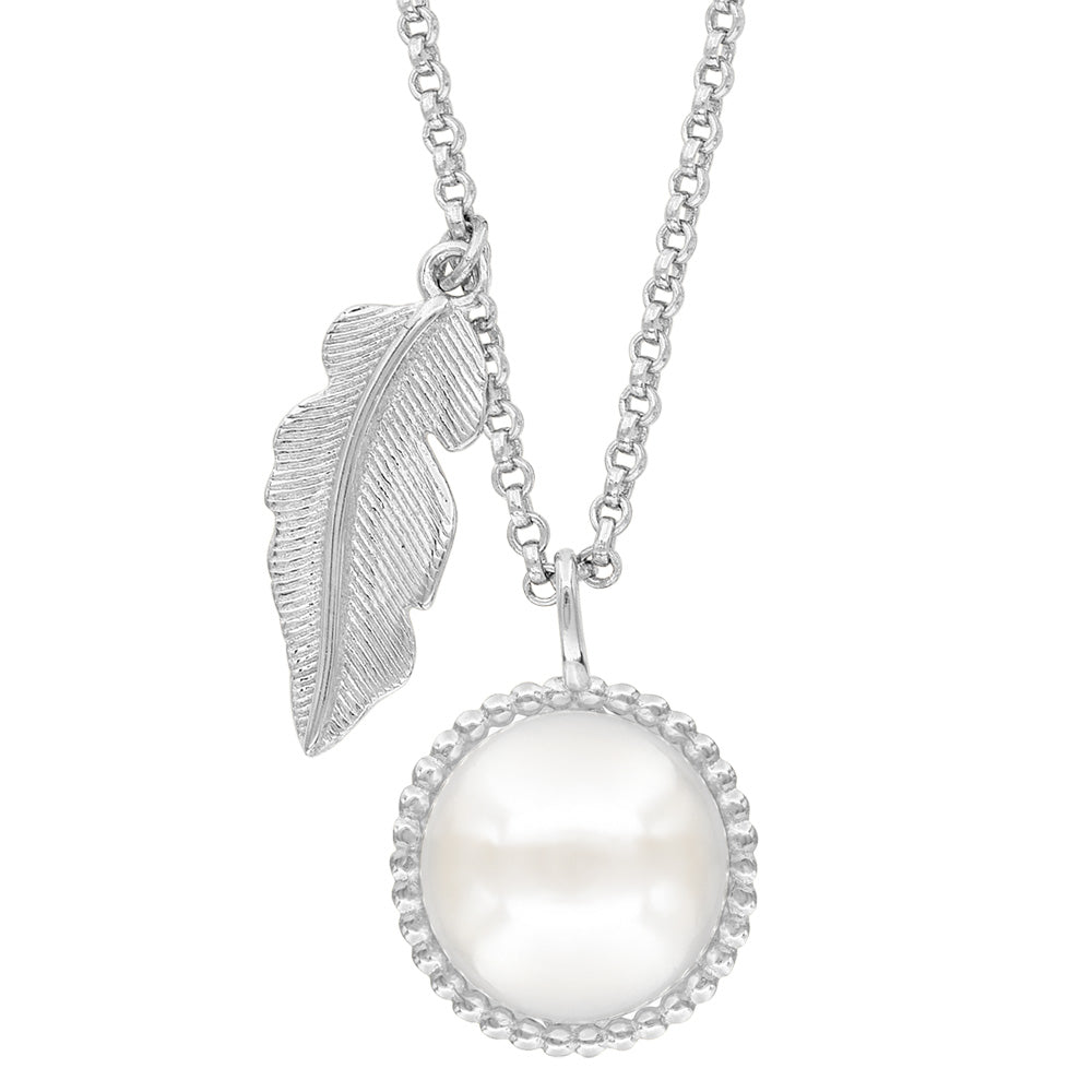 ENGELSRUFER SILVER GLORY FEATHER PEARL NECKLACE