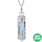 ENGELSRUFER SILVER BLUE AGATE POWERFUL STONE MEDIUM NECKLACE