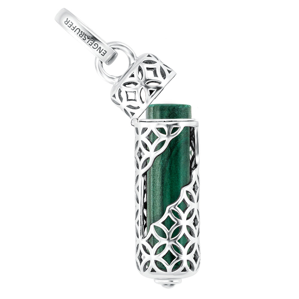 ENGELSRUFER SILVER MALACHITE POWERFUL STONE MEDIUM NECKLACE