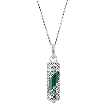ENGELSRUFER SILVER MALACHITE POWERFUL STONE MEDIUM NECKLACE