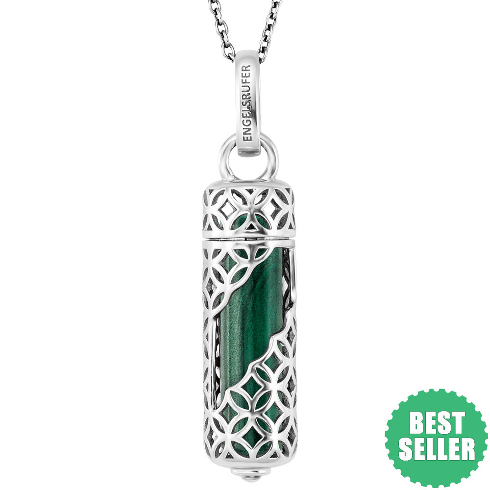 ENGELSRUFER SILVER MALACHITE POWERFUL STONE MEDIUM NECKLACE