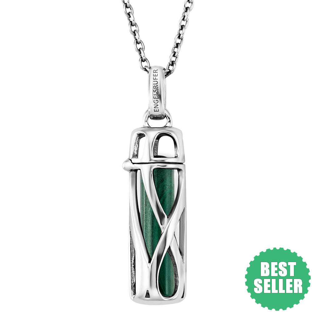 ENGELSRUFER SILVER MALACHITE POWERFUL STONE SMALL NECKLACE