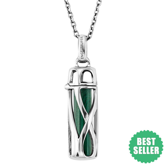 ENGELSRUFER SILVER MALACHITE POWERFUL STONE SMALL NECKLACE