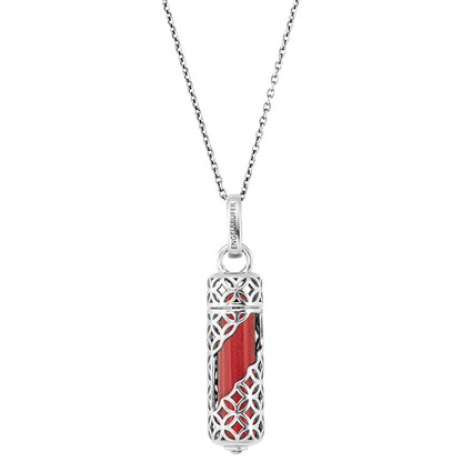 ENGELSRUFER SILVER RED JASPER POWERFUL STONE MEDIUM NECKLACE