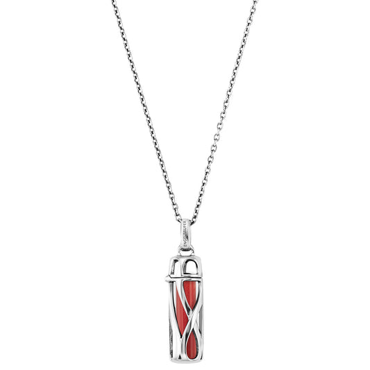 ENGELSRUFER SILVER RED JASPER POWERFUL STONE SMALL NECKLACE